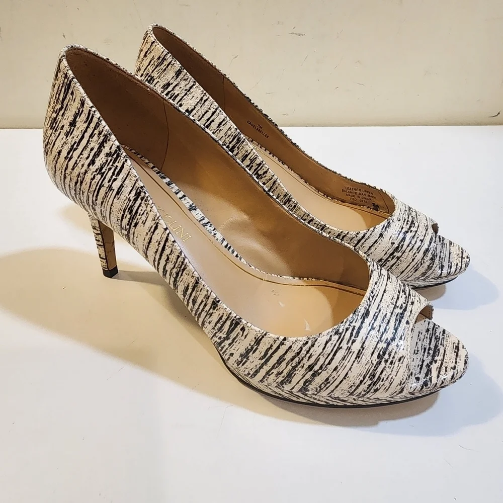 Enzo Angiolini Eagelabelle Open Toe Leather Heels size 7M